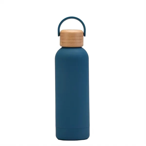 17Oz Vacuum Insulated Water Bottle With Bamboo Lid