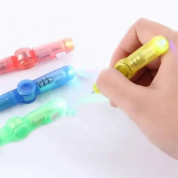LED Spinning Spinner Ball Pen Fidget Hand Top Glow In Dark