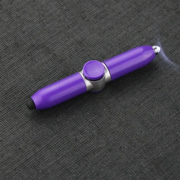 LED Flashlight Finger Gyro ball Pen w/ Stylus