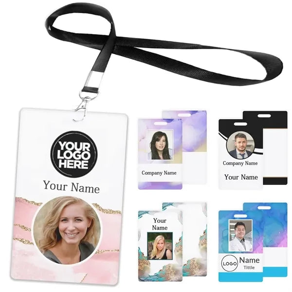 Identification Card Badge Holders with Lanyard