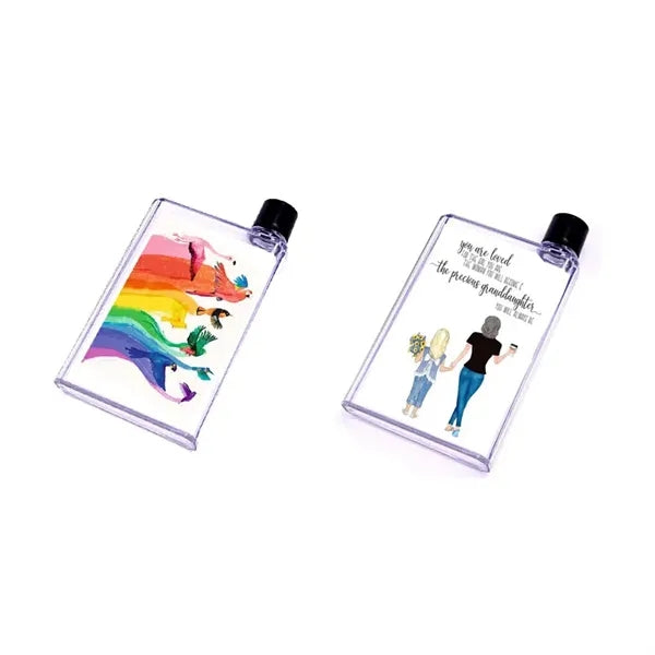 14 Oz. A5 Notebook Flat Plastic Water Bottle