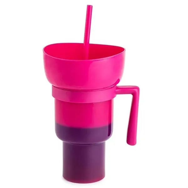 Cinema 2-in-1 Snack and Drink Cup 32oz Plastic Tumbler
