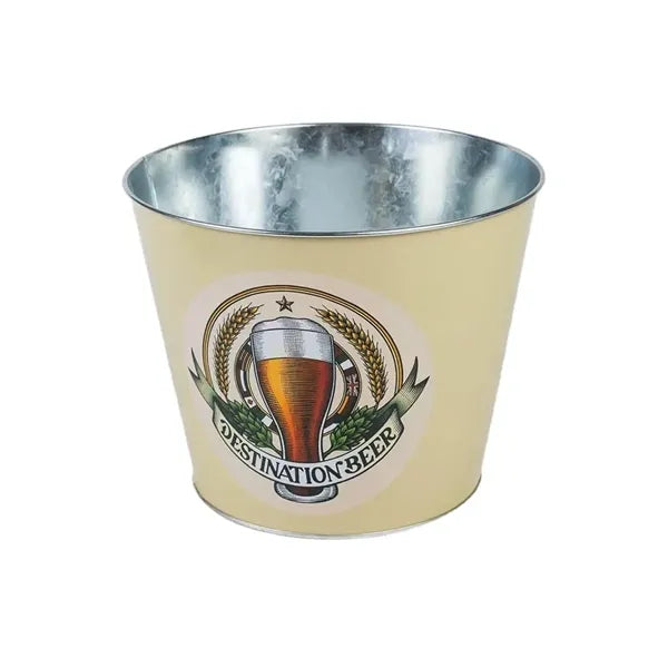 Galvanized Metal Ice Bucket with Handle
