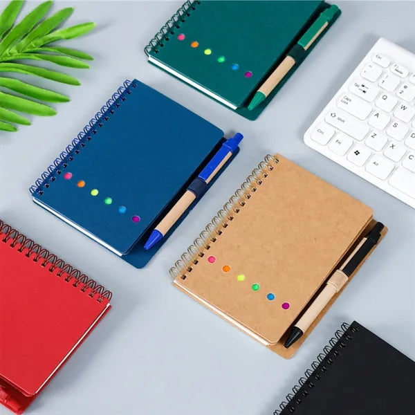 Eco Spiral Notebook/Sticky Flags & Pen Journal-Full Color