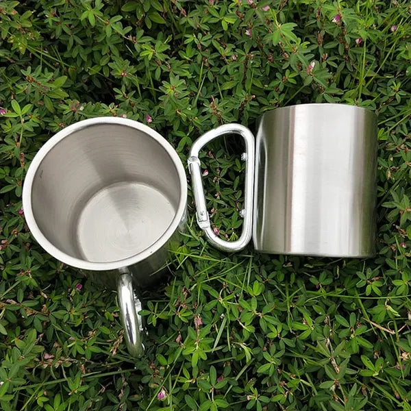 7oz Double-Wall Stainless Steel Insulated Mug w/ Carabiner