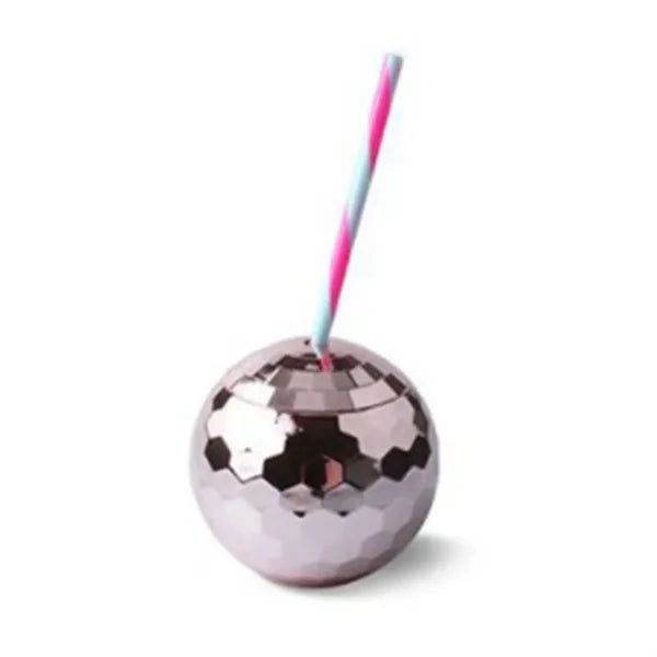 Disco Ball Cup With Straw