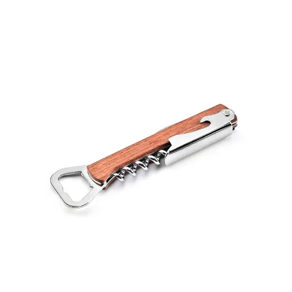 Wooden Corkscrew Wine Bottle Opener Multi-Tool