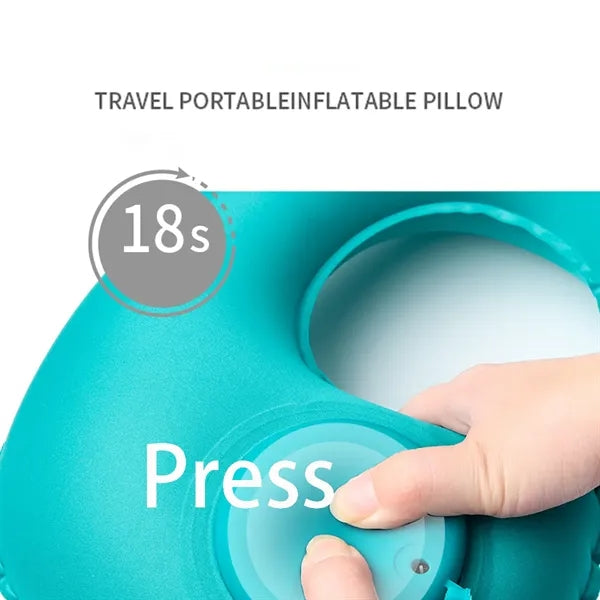 Tool Free U Shaped Inflatable Neck Pillow