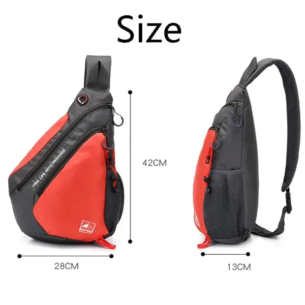 Sling Chest Shoulder Backpack Crossbody Bag w/USB Port