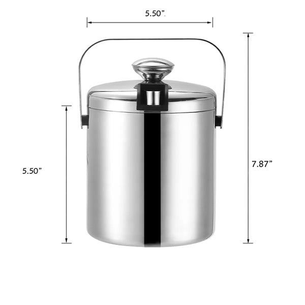 Double Walled Metal Ice Buckets with Tong