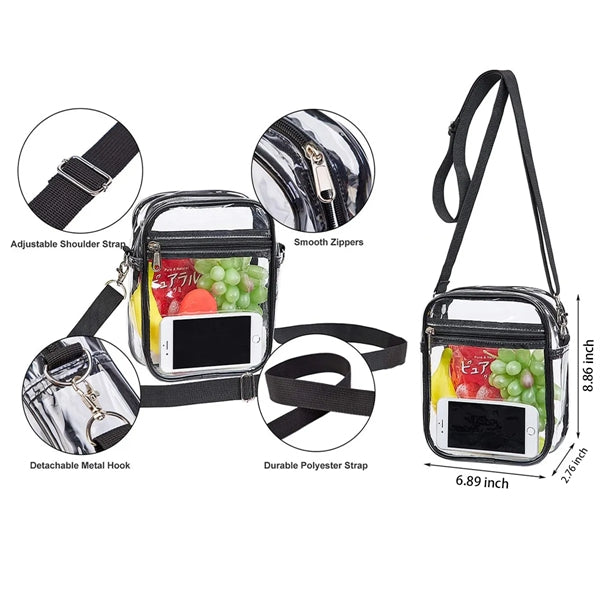 Fashionable PVC Transparent Shoulder Messenger Bag Purse Han