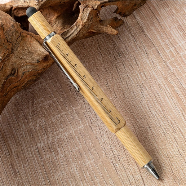 Bamboo Multi Tool Pen 6-In-1 Stylus