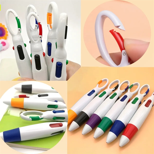 4-Color Carabiners Note-Taking Pen
