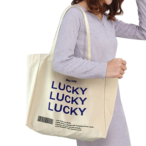 Casual Canvas Tote Bag w/ Inner Pocket