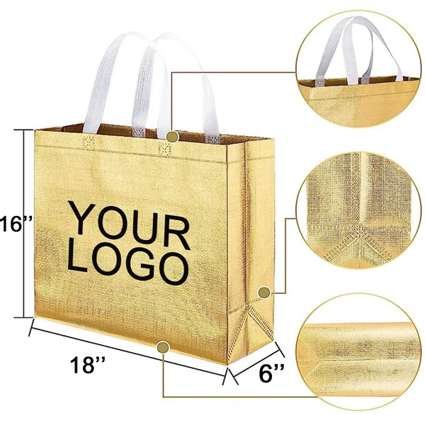 Glossy Glitter Gift Non-Woven Tote Bags
