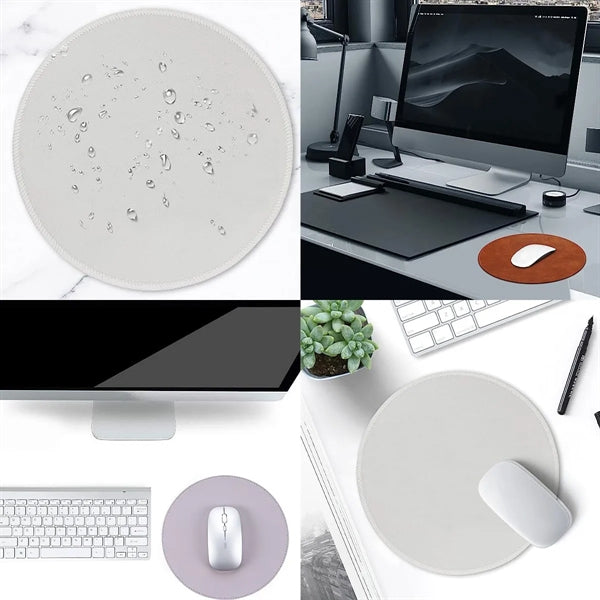 Stitched Edge Non-Slip Rubber Round Mouse Pad