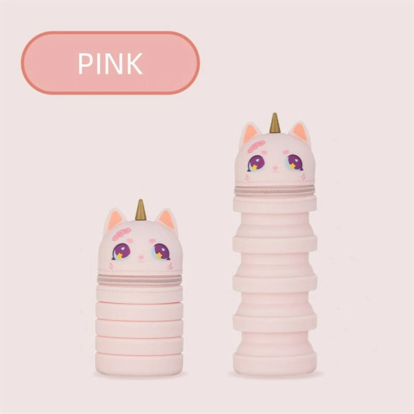 Unicorn Style Telescopic Stand Up Pencil Case With Zipper