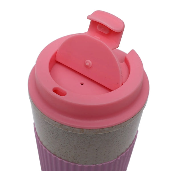 Double-Wall Portable 16Oz Wheat Straw Coffee Mug