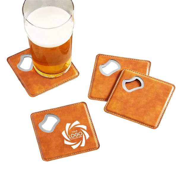 Bottle opener with coaster