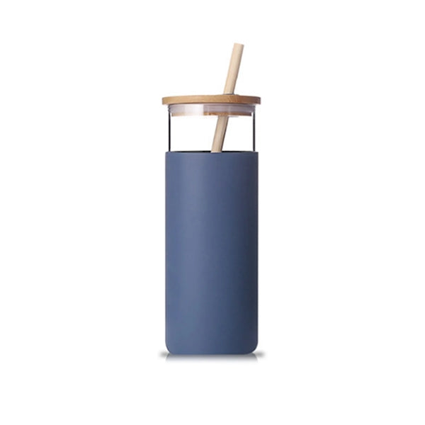 16oz Glass Tumbler Straw with Silicone Sleeve