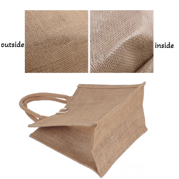 Eco Friendly Jute Tote Grocery Shopping Bag