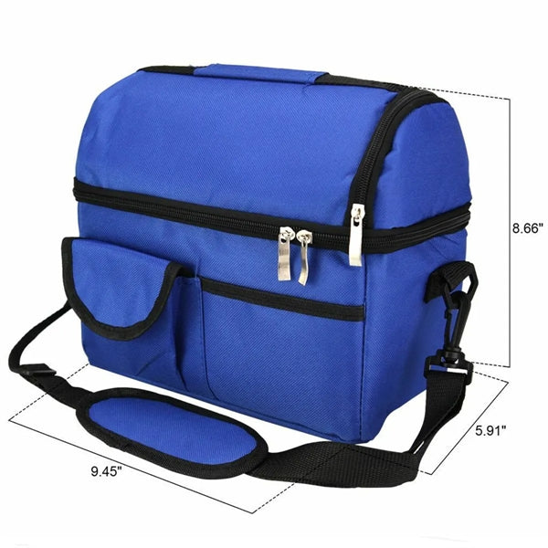 Portable Insulated Cooler Lunch Bag with Side Pocket