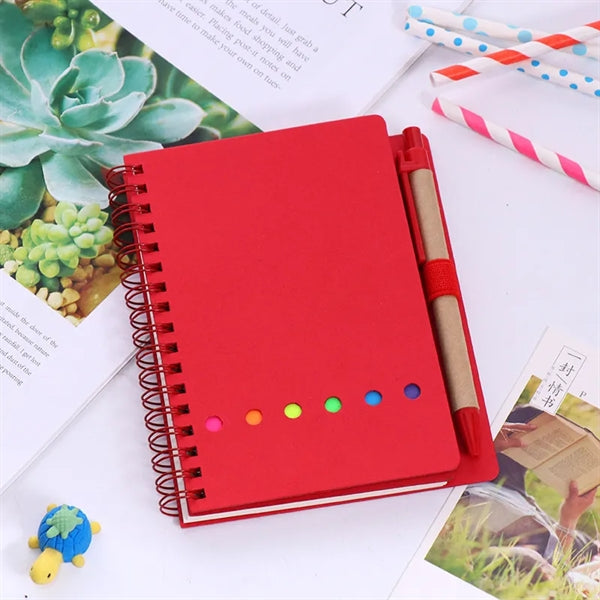 4.5x5.5in Lined Spiral Notebook Kraft Paper Cover Notepad
