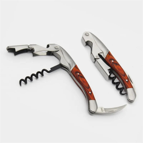 Metal Wood Wine Corkscrew Bottle Opener Lid Seal Remover