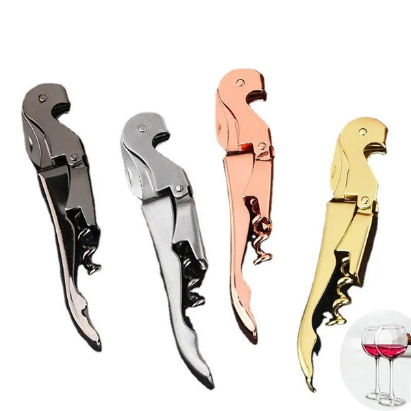 Double Hinged Corkscrew Stainless Steel Bottle Opener