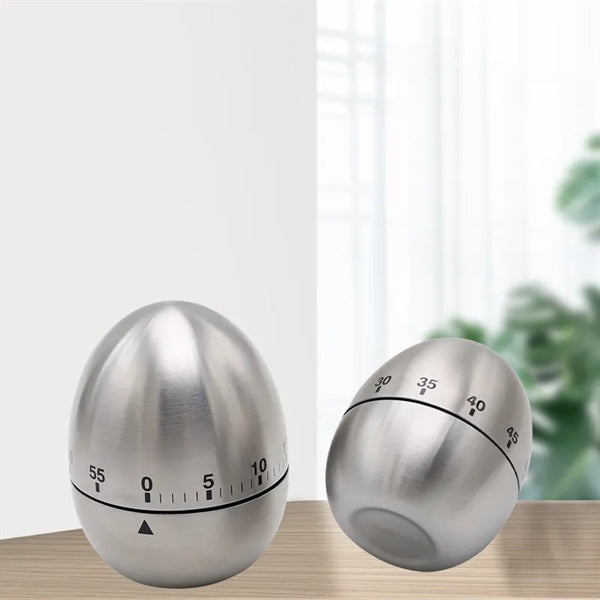 Stainless Steel Alarm Clock Egg Rotating Kitchen Timer