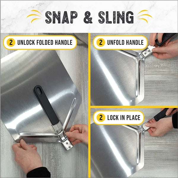 Stainless Steel Metal Pizza Paddle With Folding Handle