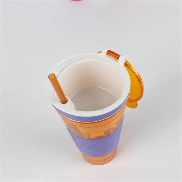 Travel Snack & Drink Cup With Straw