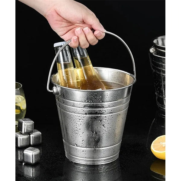 0.53 gal Double-Wall Stainless Steel Ice Bucket with Handle