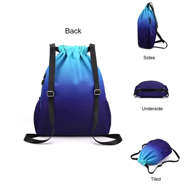 Gym Drawstring Backpack Water Resistant String Bag