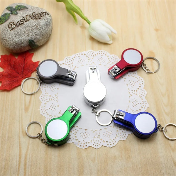 Key Chain Ballpoint Pen Mirror Nail Clipper File Earpick