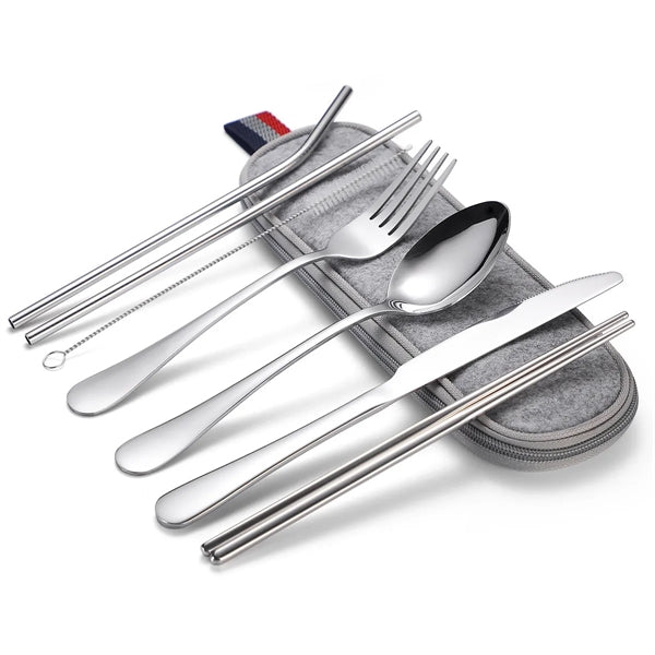 Portable Stainless Steel Tableware Set 8 Pieces
