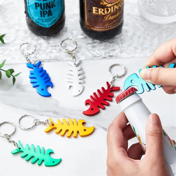 Fish Bone Keychain Bottle Opener
