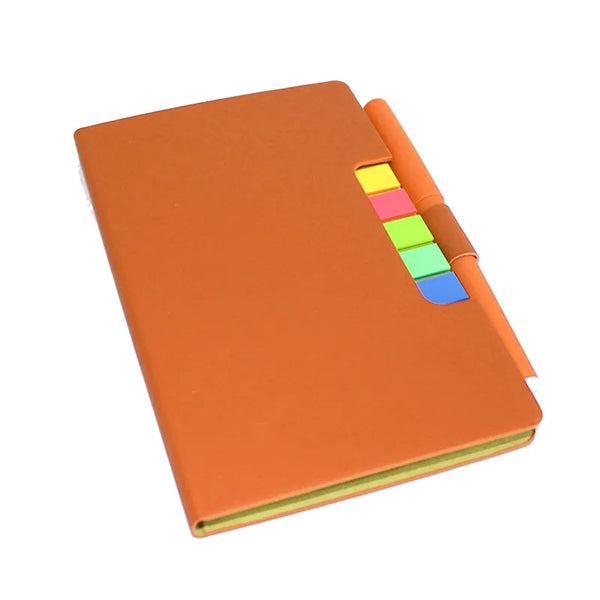 Notebook With Sticky Notes and Pen