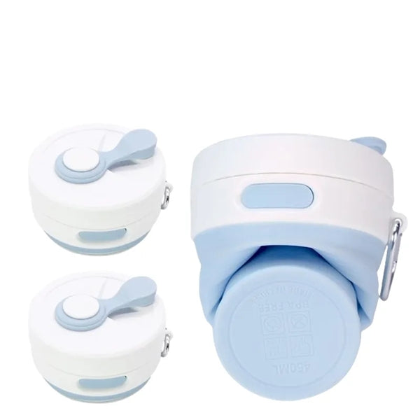 450ML Silicone Coffee Collapsible Cup with Straw and Lid