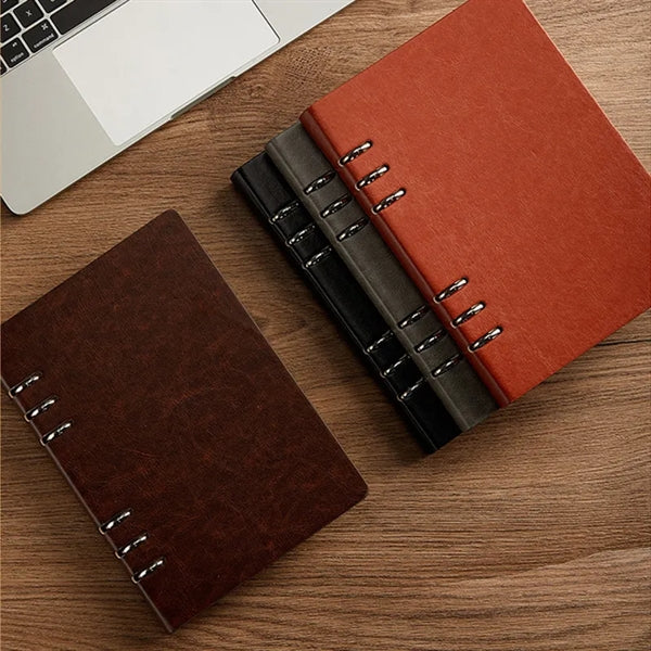 A6 Size Vegan Leather Loose Leaf Binder Refillable Notebook
