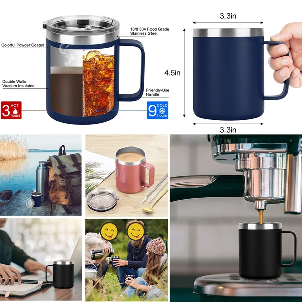 12oz Stainless Steel Coffee Cup with Handle