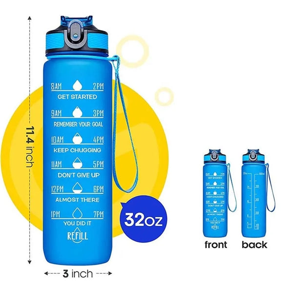 32oz Tritan Sports Water Bottle with Time Marker