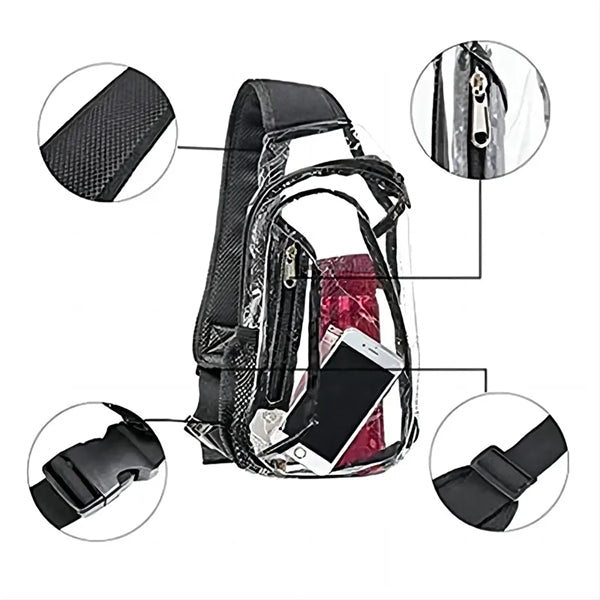 Sling Travel Clear Bag PVC Crossbody Backpack