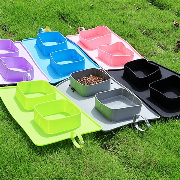 Portable Pet Dish Collapsible Silicone Dog Cat Travel Bowl