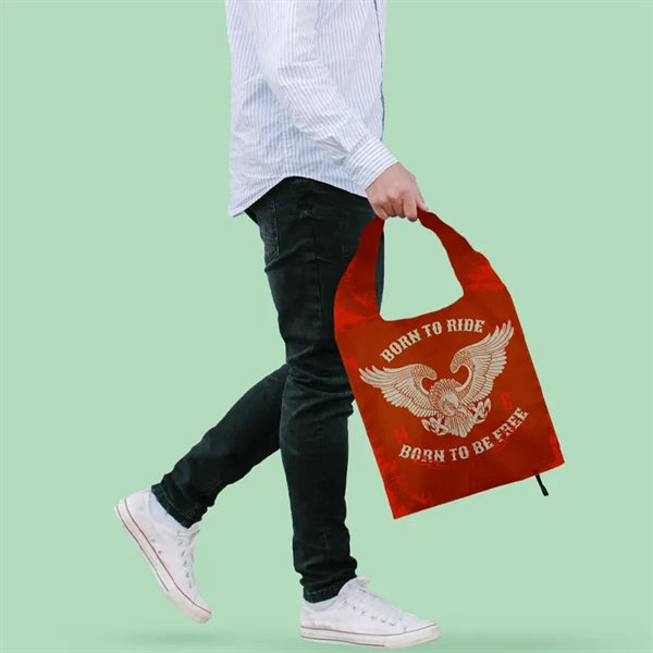 Roll-Up Grocery Tote w/Elastic Tie-Full Color Print All Over