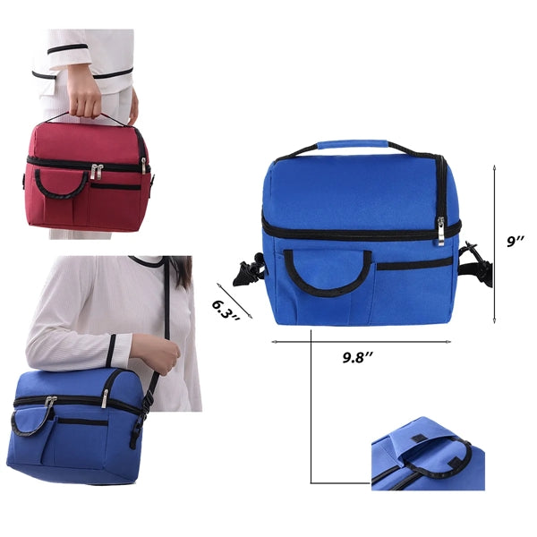 600D Oxford Cooler Tote Bag w/ Shoulder Strap