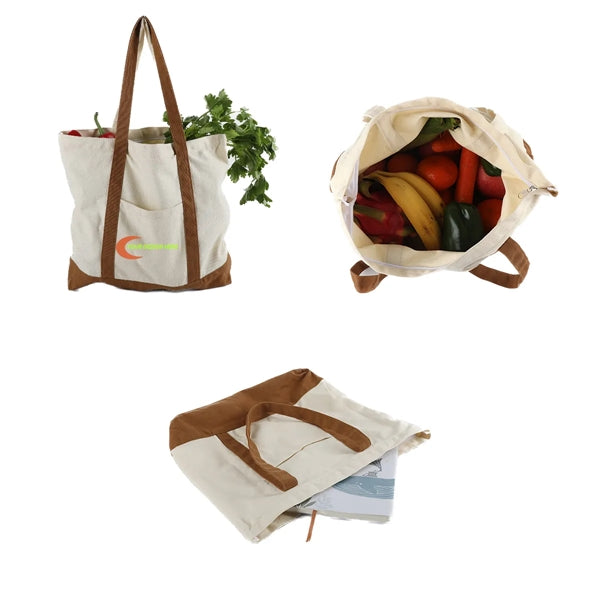 Canvas Camping Tote Bags w/ Front Pocket