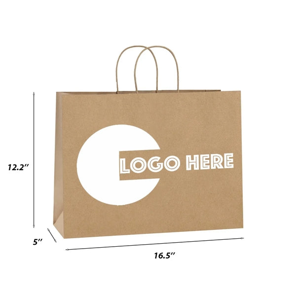 Durable Kraft Paper Shopper Bag w/ Custom Imprint