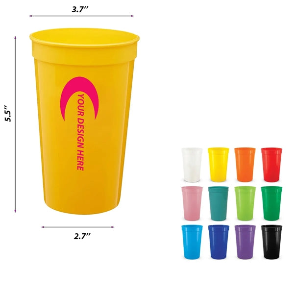 22 oz. Plastic Stadium Cup w/ Custom Imprint