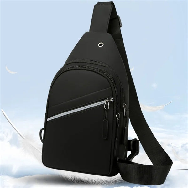 Chest Daypack Crossbody Shoulder Bag With USB Charging Port